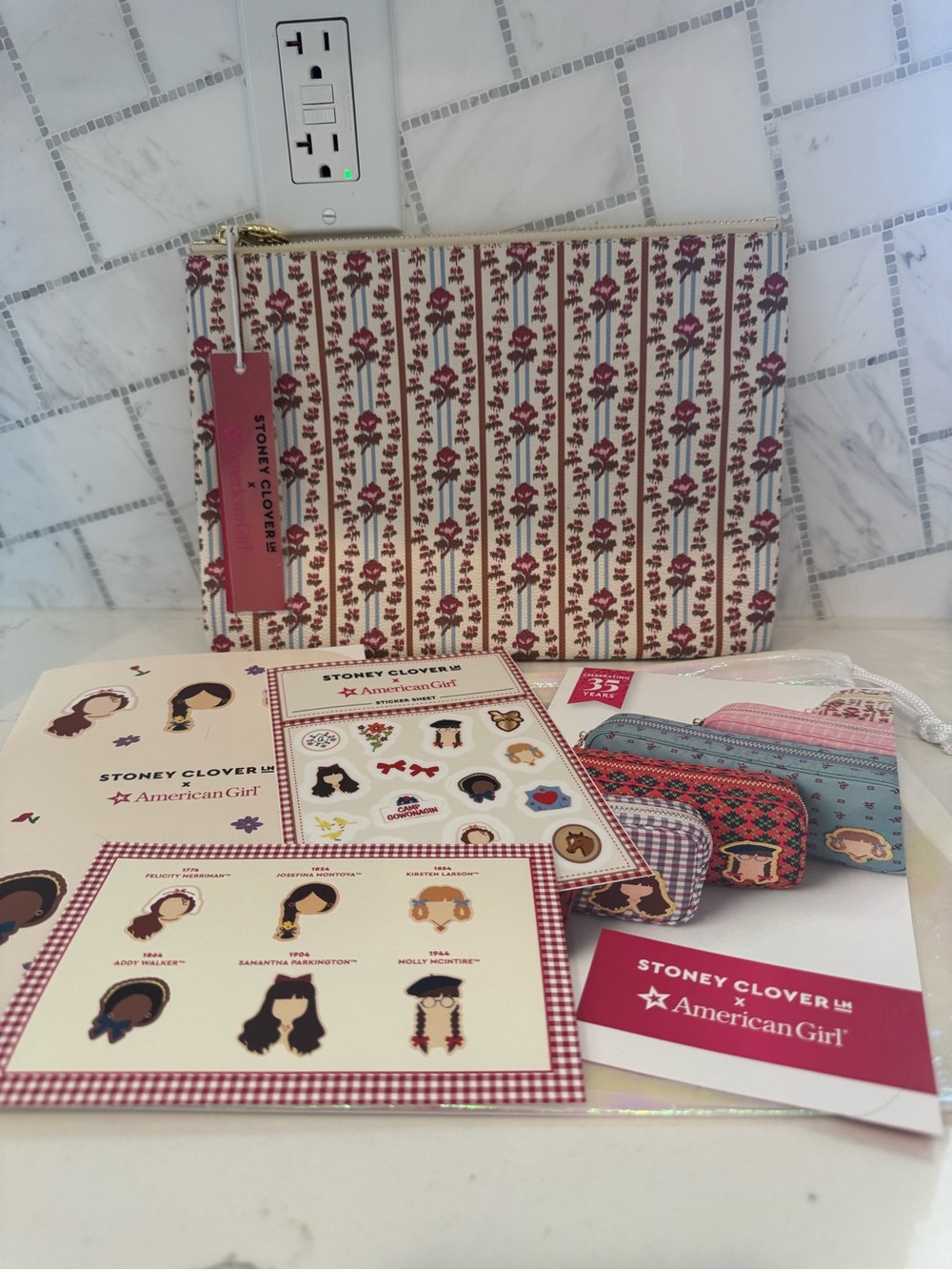 Stoney Clover Lane American girl Collab, Felicity flat pouch